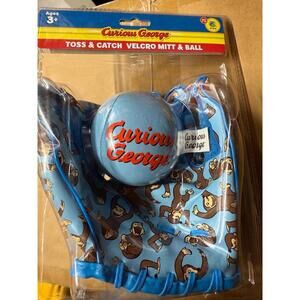 Curious George Toss & Catch Velcro Mitt & Ball NEW